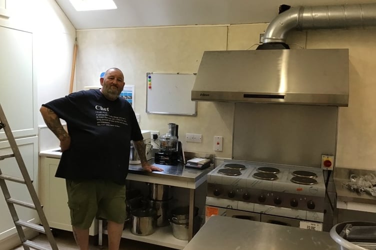 Paul Lentle, manager of the Strand Centre in Dawlish in the new kitchen. 