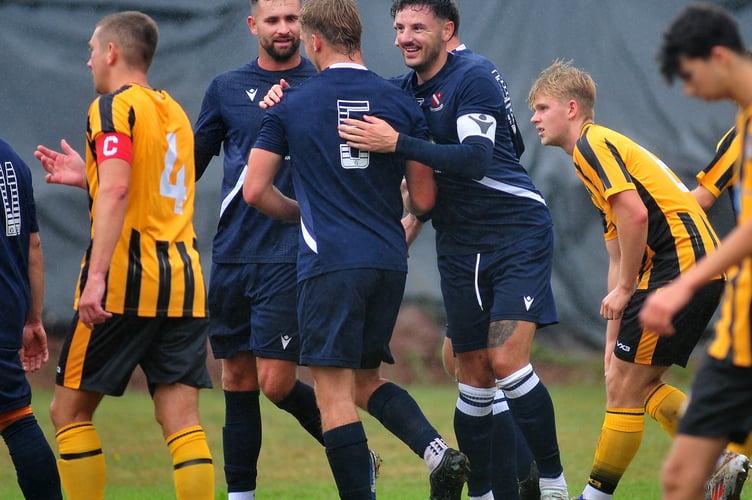 South West Peninsula League Premier East. Teignmouth AFC versus Axminster Town. A 4-1 win for Teignmouth