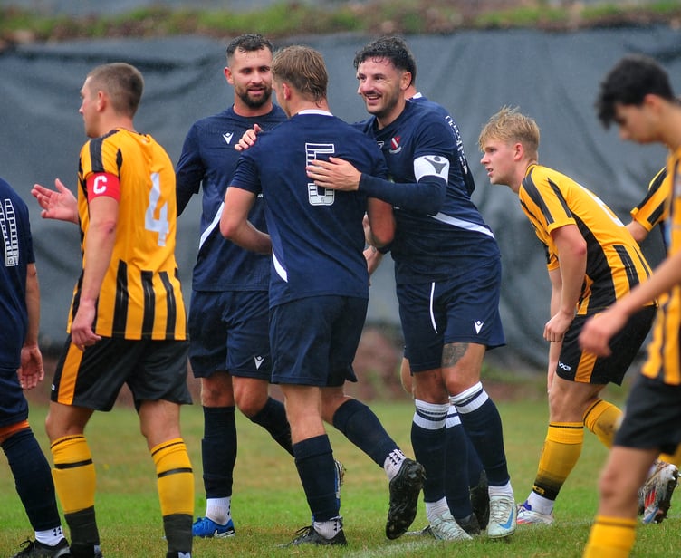 South West Peninsula League Premier East. Teignmouth AFC versus Axminster Town. A 4-1 win for Teignmouth
