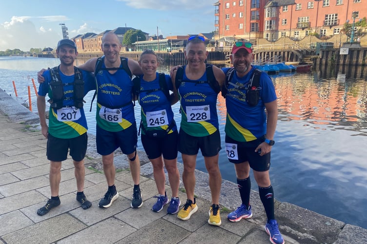 City to Sea Marathon team of Oli Reynolds, Ian Langler, Kate Williamson, Jason Trevenen, Adam Doherty