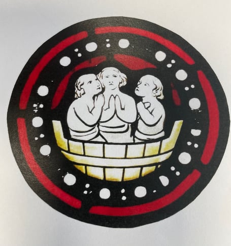 The Roundel shows St Nicholas' miracle of restoring three dead infants back to life