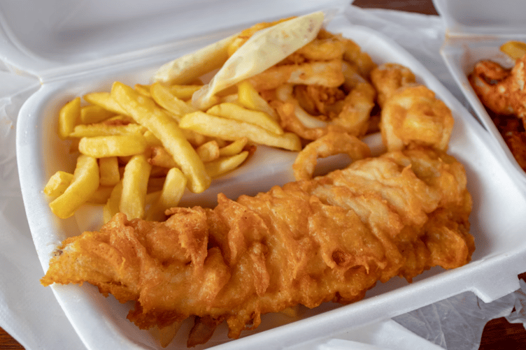 Fish and chips stock image