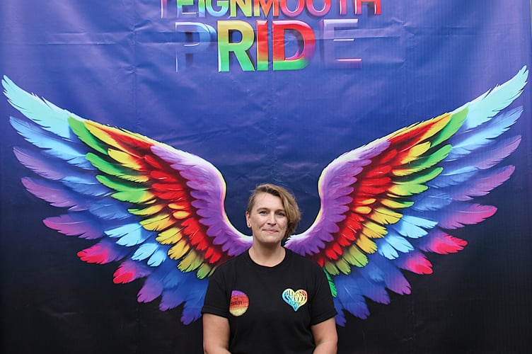 Community artist Sam Lock created artwork for Teignmouth Pride