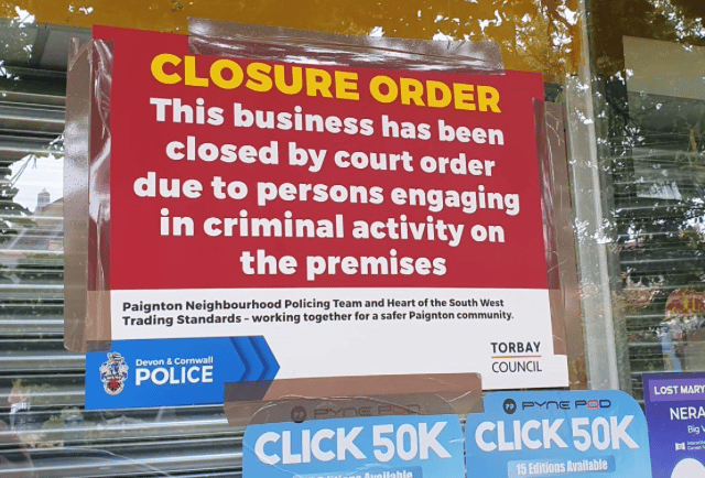 Seven more shops shut down by police and trading standards