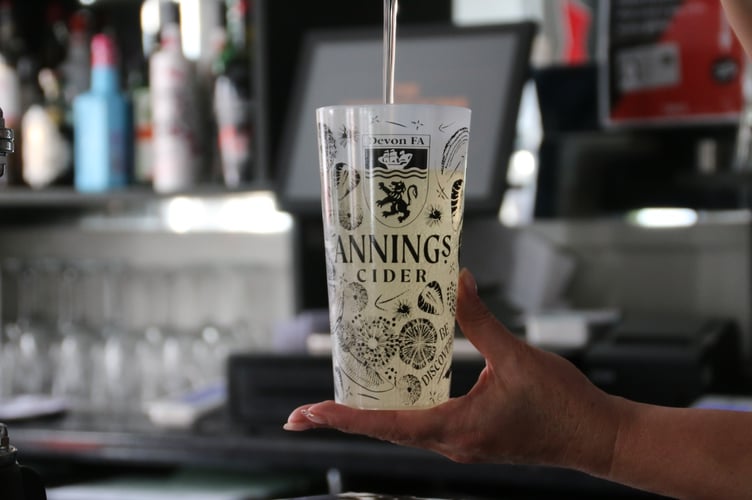 Drinks at the Devon FA will only be served in reusable cups