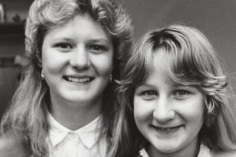 Belinda Browning and Hayley Browing who were  Moretonhampstead Carnival Queen and Fairy in August 1986