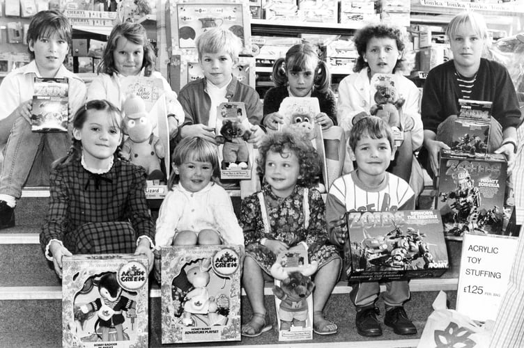 Winners of the Newton Abbot department store Austins toy competition from August 1986
