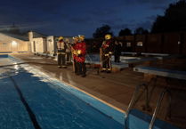 Newton Abbot Fire Station's daring rescue drill at local swimming pool