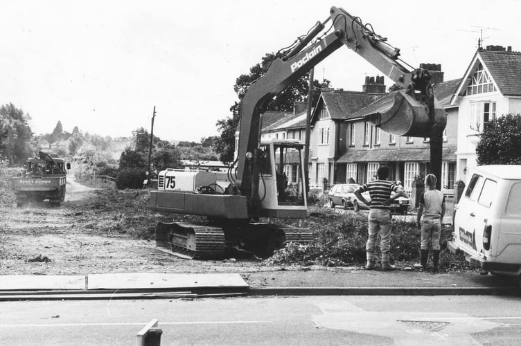 Work starts on the Bovey Tracey by-pass in August 1986