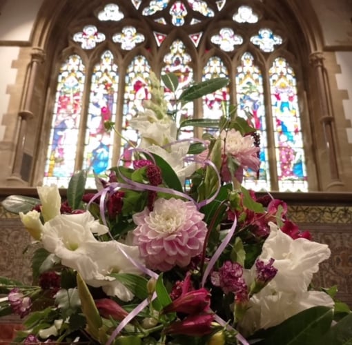 Floral displays to mark 200 years of St Gregory's Church, Dawlish. Photo Noreen Goodchild