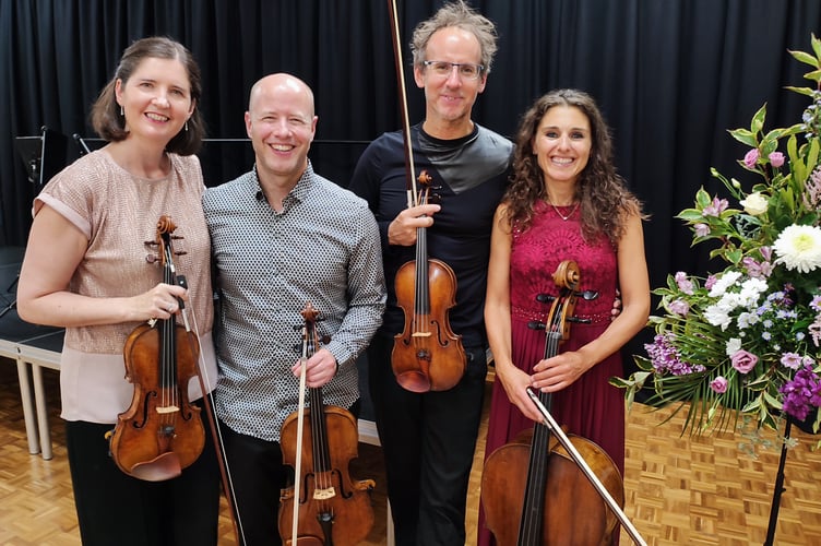 The Carducci String Quartet following their performance for NADSA concerts