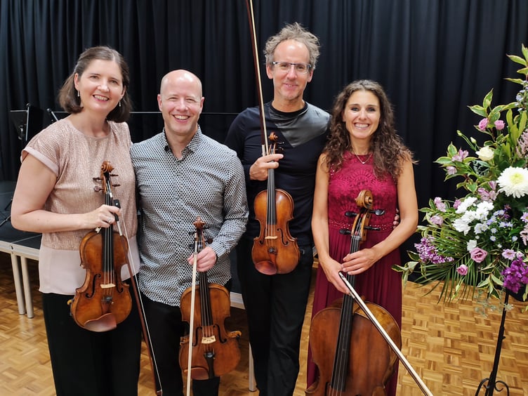 The Carducci String Quartet following their performance for NADSA concerts