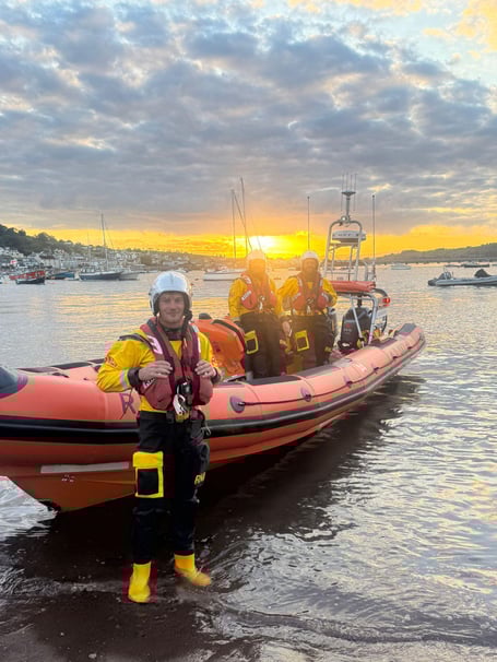 Will Annal put his training into practice as he responded to his first live shout as part of the volunteer Teignmouth RNLI crew