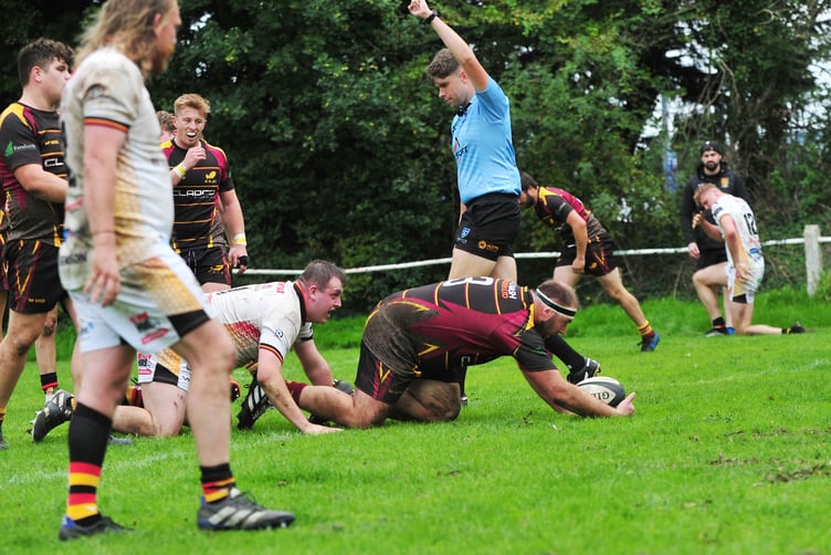 Rugby. Counties 1 Tribute Ale Western League. Newton Abbot versus Okehampton. Despite both sides level at half time Okehampton pulled out the stops in the second half and took away a 56-33 win