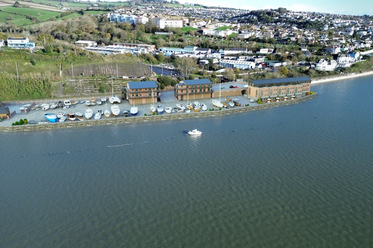 An aerial view of the proposed regenerated Riverside Boatyard