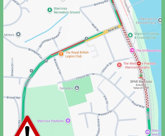 Starcross A379 closure extended to October 6
