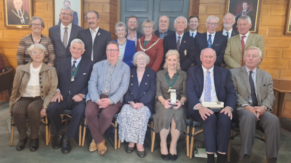 Former Devon County Council members honoured at County Hall. 