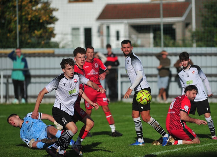 South West Peninsula League Premier East. Match action from Teignmouth AFC versus Honiton Town. Teigns went down by two goals to nil to their visitors from East Devon