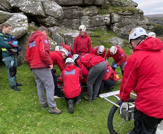 Climber rescued after falling at Hound Tor