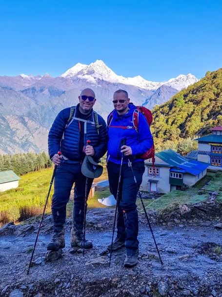 John Powell (left) and Andy Green during training for their Everest fundraiser in aid of Westbank. Photo supplied by Andy Green 