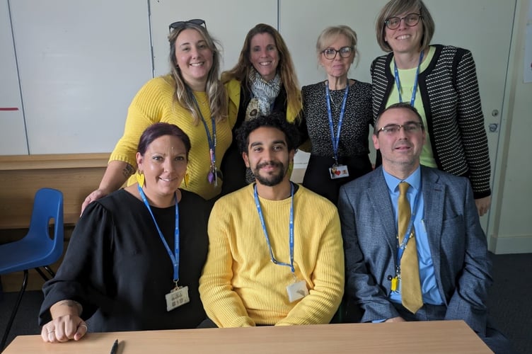 Staff at Teign School wore yellow in support of World Mental Health Day.