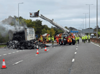 In Pictures: Teignbridge crews assist with M5 lorry fire 