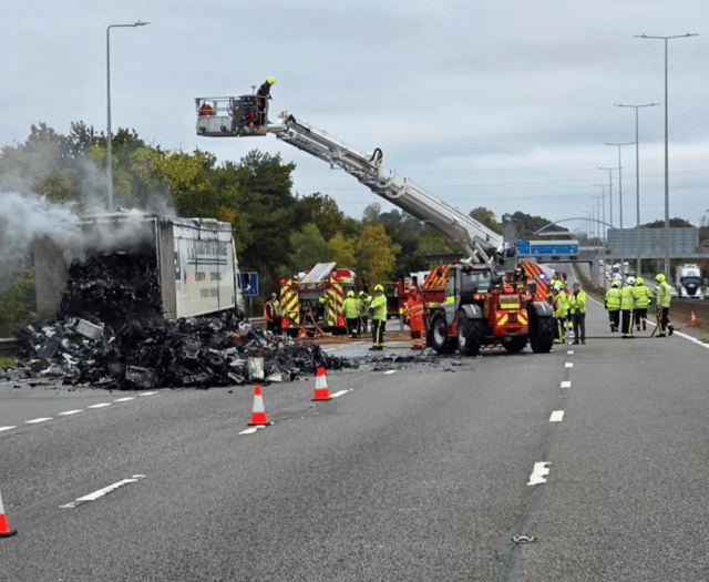 In Pictures: Teignbridge crews assist with M5 lorry fire 