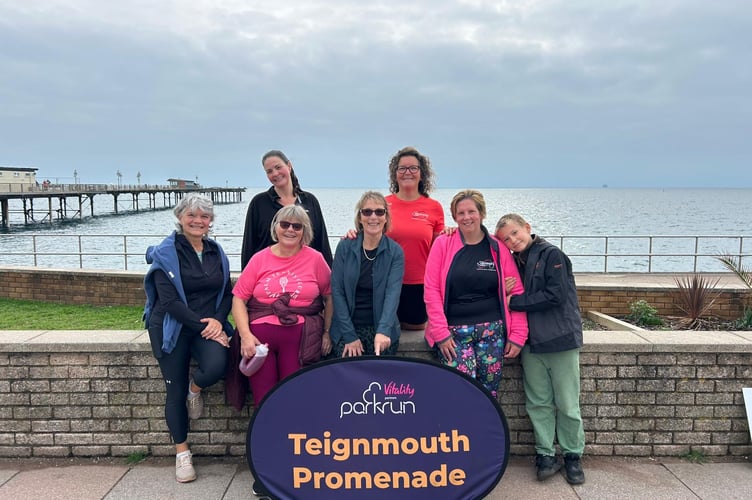 Claire Hannaford (in the red top) with some members of her Slimming World groups.