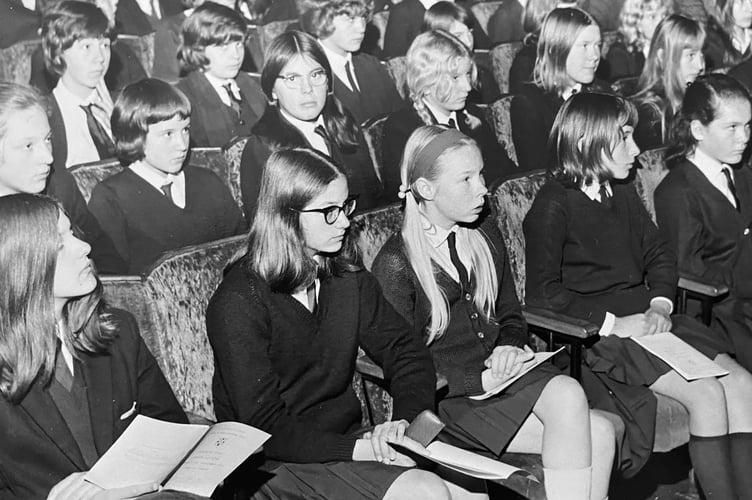 Pupils at Newton Grammar School's prize-giving day in October 1970