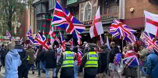 85 police officers kept rival protest groups apart in Exeter

