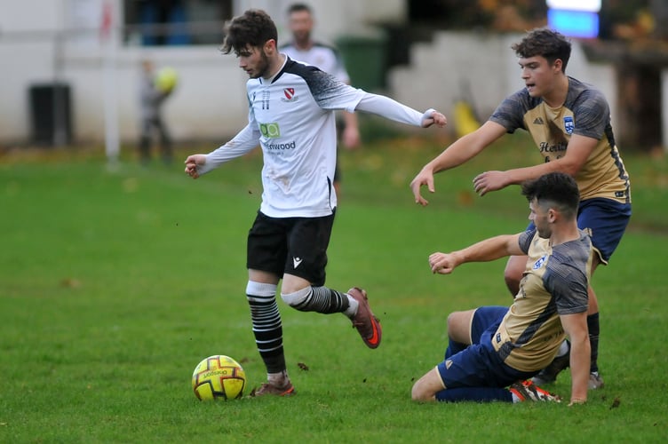 South West Peninsula League Premier East. Match action from Teignmouth AFC versus Torridgeside AFC . A 3-0 home win for Teigns