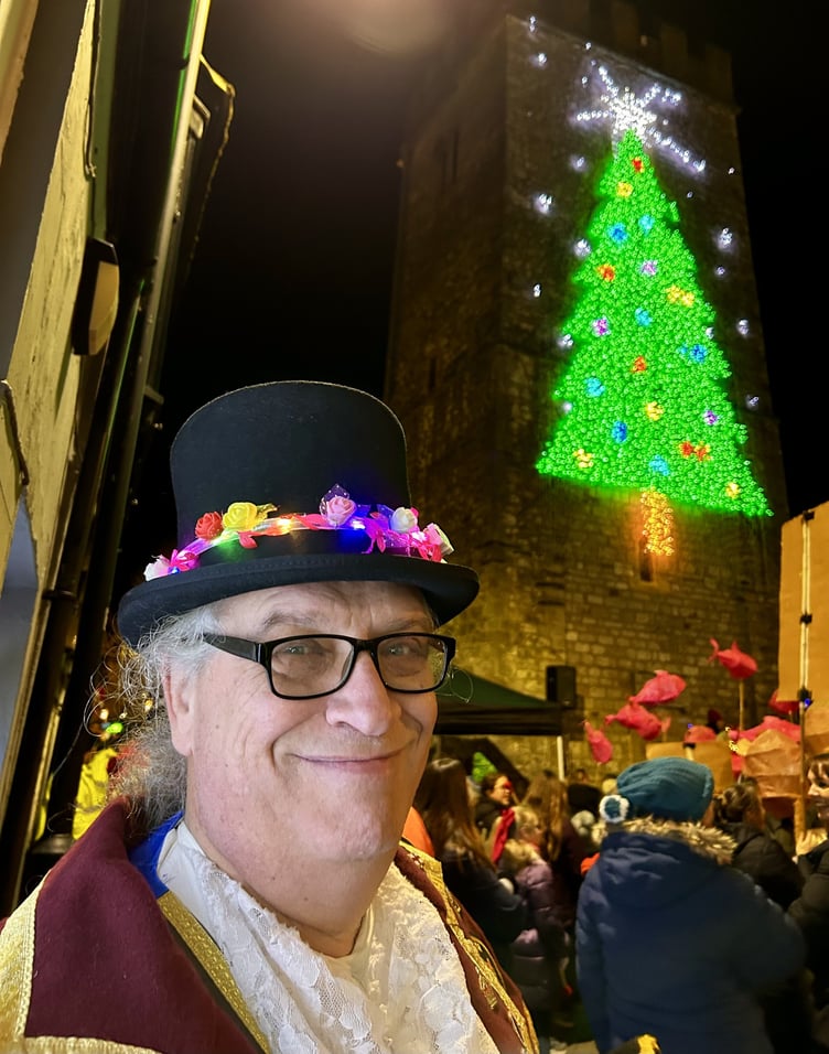 Newton Abbot town crier Nigel Kenneison at last year's Christmas events. Photo Newton Abbot Town Council