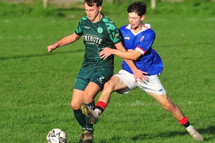 South Devon Football League Premiere Division. Buckfastleigh Rangers versus Plymouth True Blues. A 2-7 home defeat for Rangers at the Duckspond