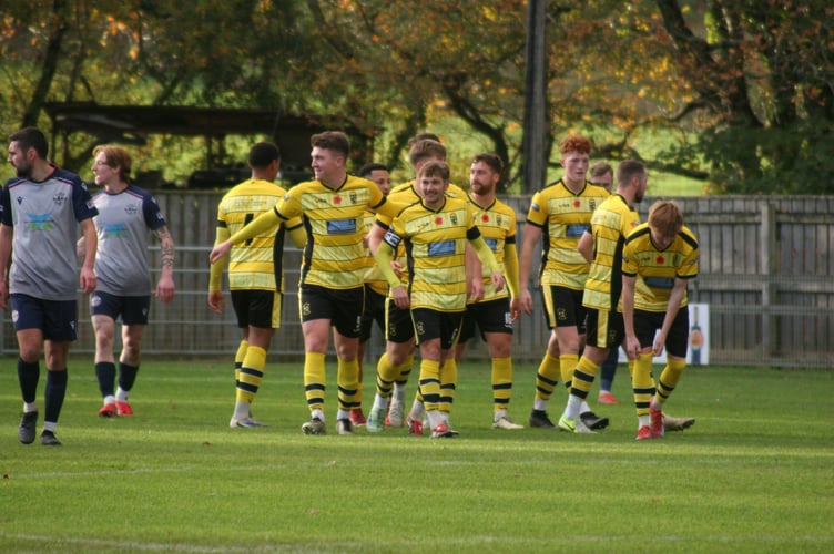 All smiles for Buckland goalscorers Ryan Bush and Ben Carter