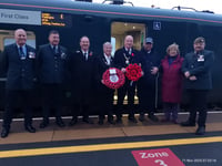GWR Poppies Train Collects Dawlish Wreath
