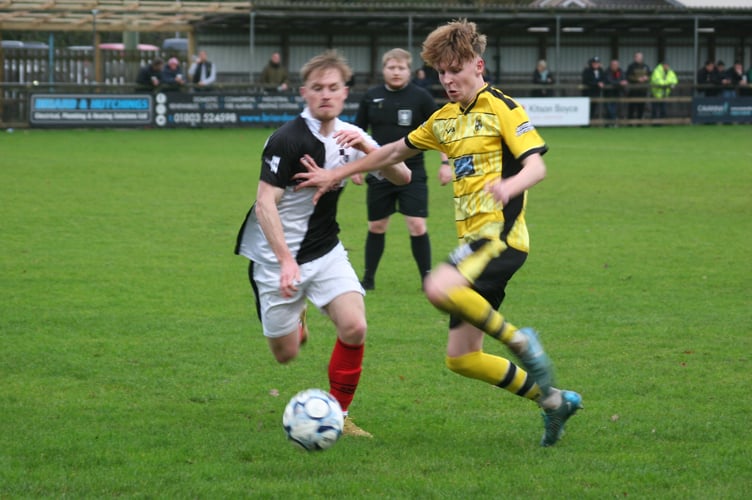 Buckland's latest signing Isaac McCue in action