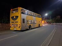 Bus stranded at road closure 