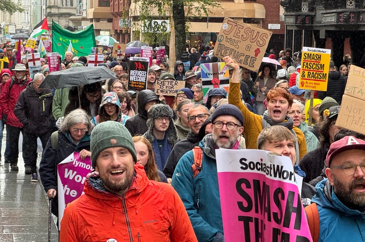 Members of the Exeter is for Everyone group during their march. AQ 8708