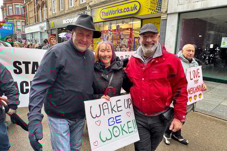 Exeter City Councillors taking part in the Exeter is for Everyone march. AQ 8663
