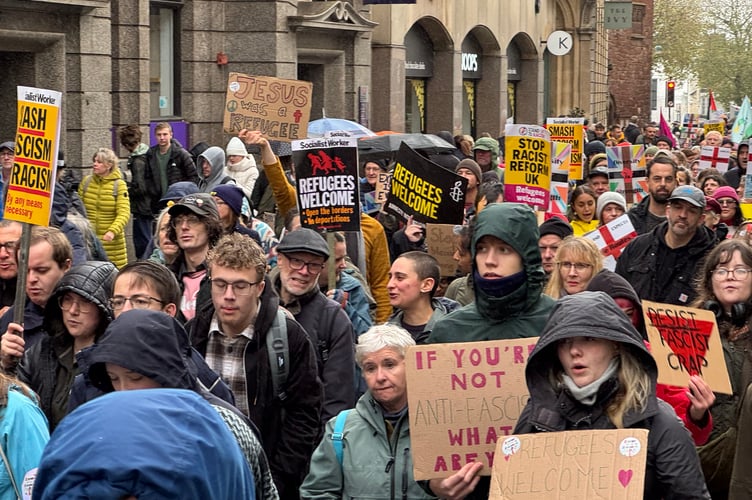 Members of the Exeter is for Everyone group during their march. AQ 8681