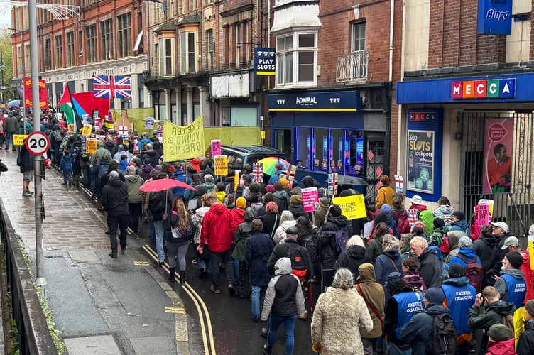 Members of the Exeter is for Everyone group during their march. AQ 8638
