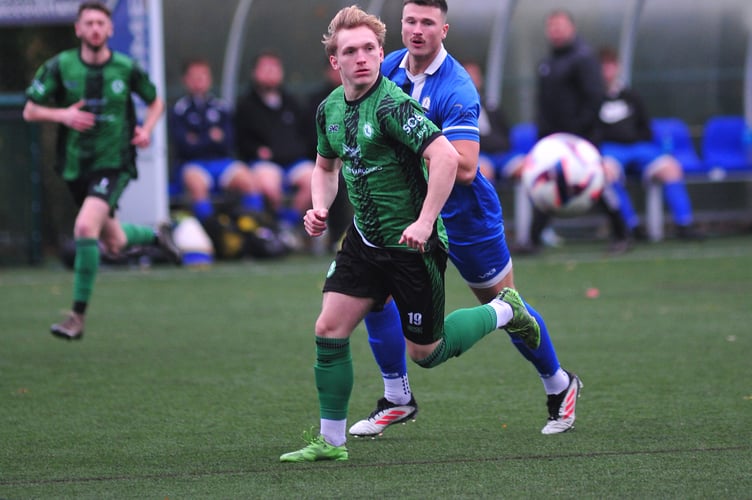 South Devon Football League Division 2. Match action from Paignton Saints 2nds versus IvybridgeTown 2nds. Ten goals in total at the Coach Road all-weather pitch with Ivybridge taking the glory with 4-6 win.