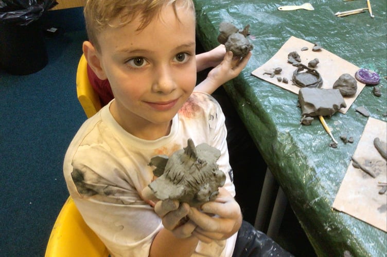 After learning about the various clay modelling techniques, children at Teignmouth Primary School were given free reign to create their own deisgns.