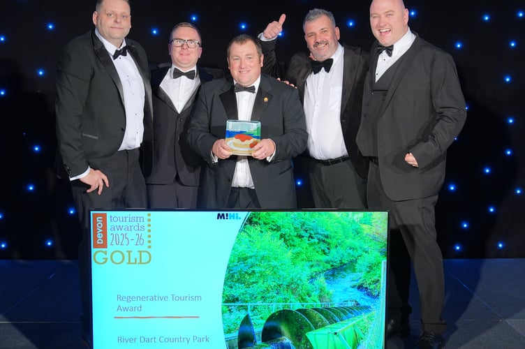 The team from River Dart Country Park celebrate another Gold at the Devon Tourism Awards. (Photo: Nick Williams)