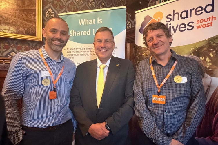 MP Martin Wrigley with Shared Lives SW CEO Dominic Spayne and carer Ian Richardson. Photo Shared Lives 