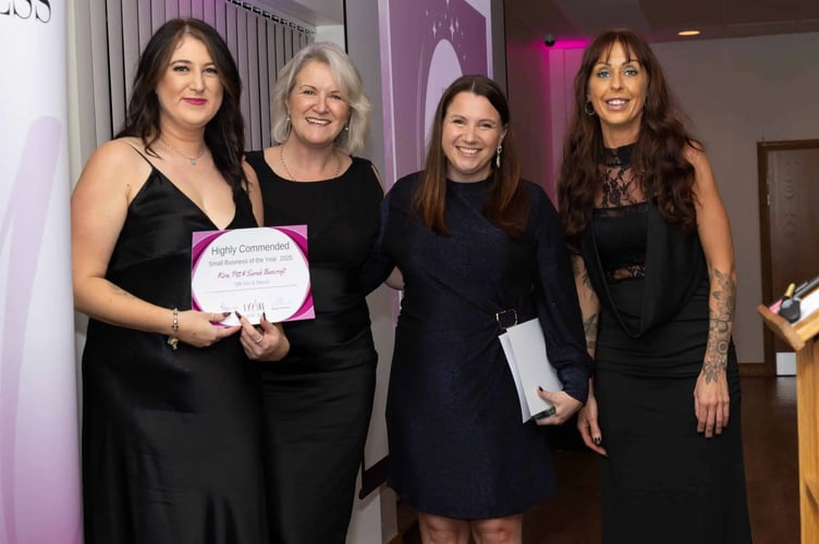SNK Hair and Beauty's Kira Pitt and Sarah Bancroft were highly commended in the Devon Women in Business Female Led Small Business of the Year Award. Photo: Poppy Jakes