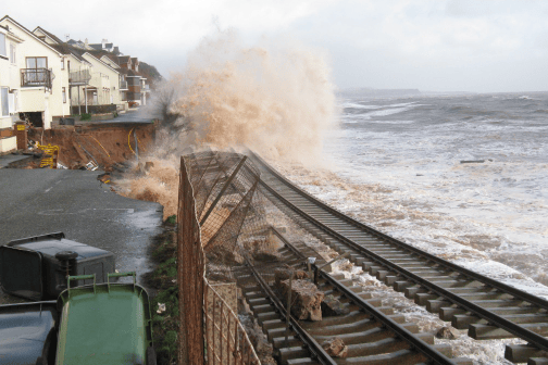 The storm damage in Dawlish, 2014
