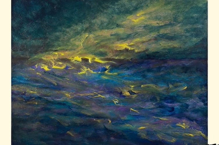 Angela Rimmer's 'Golden Hour II' was selected from more than 600 artworks to feature on billboards and bus stops across central London