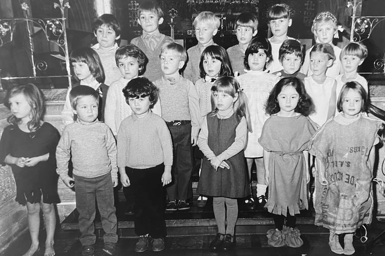 Young choir singers from Lanherne Nursery in Dawlish sing out at St Gregory's Church in the town back in December 1984