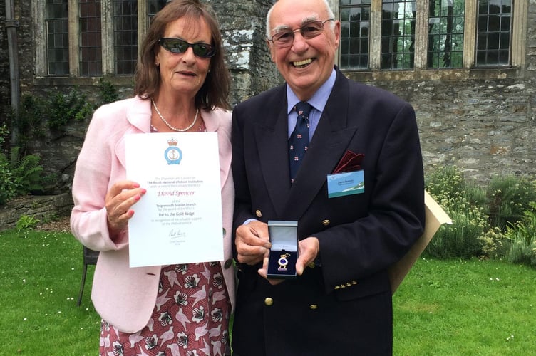 David Spencer after being awarded an additional bar to his RNLI Gold Medal.